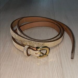 NWOT J crew slim gold Leather Belt S